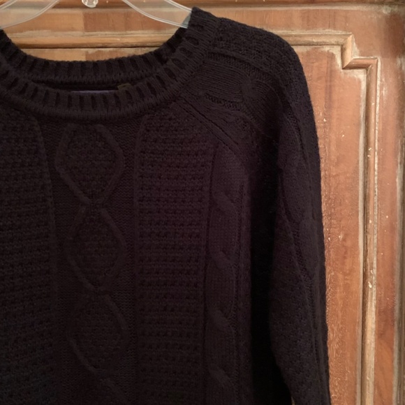 Dex Clothing 3/4 Sleeve Black Cable Sweater Size Medium - Picture 3 of 11